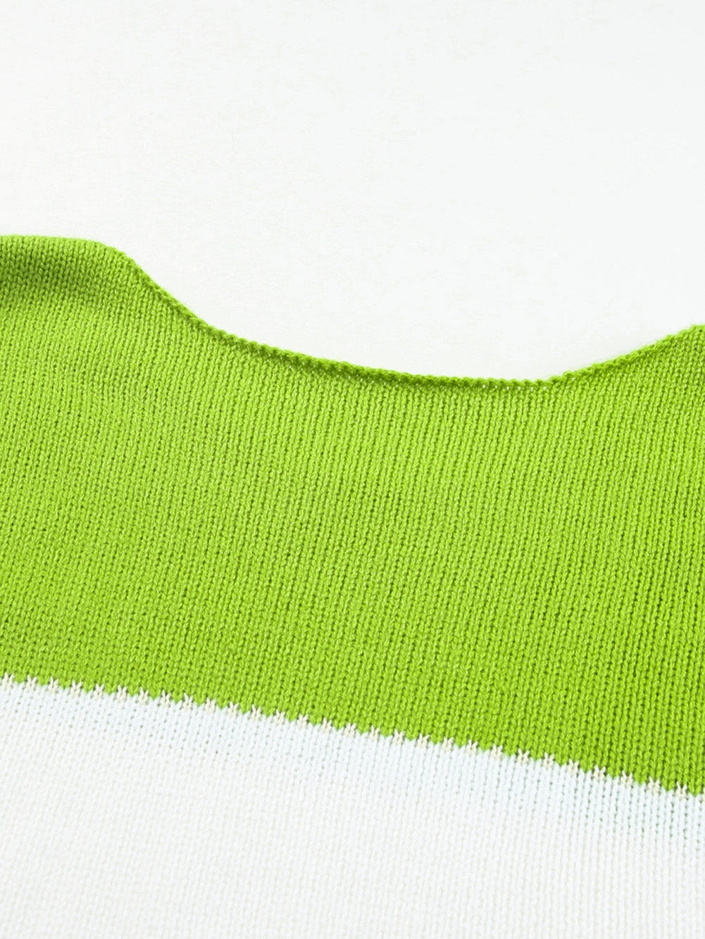 Cozy Green Color Block Plus Size Knit Sweater