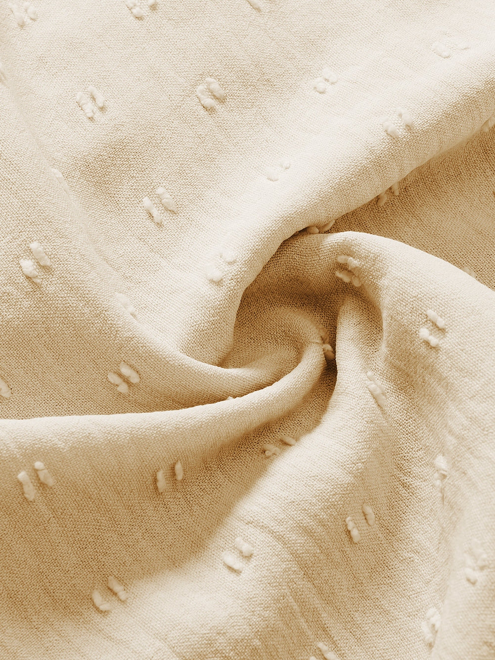 Golden Fleece Plus Size Swiss Dot Lace Trim Split Neck Babydoll Top