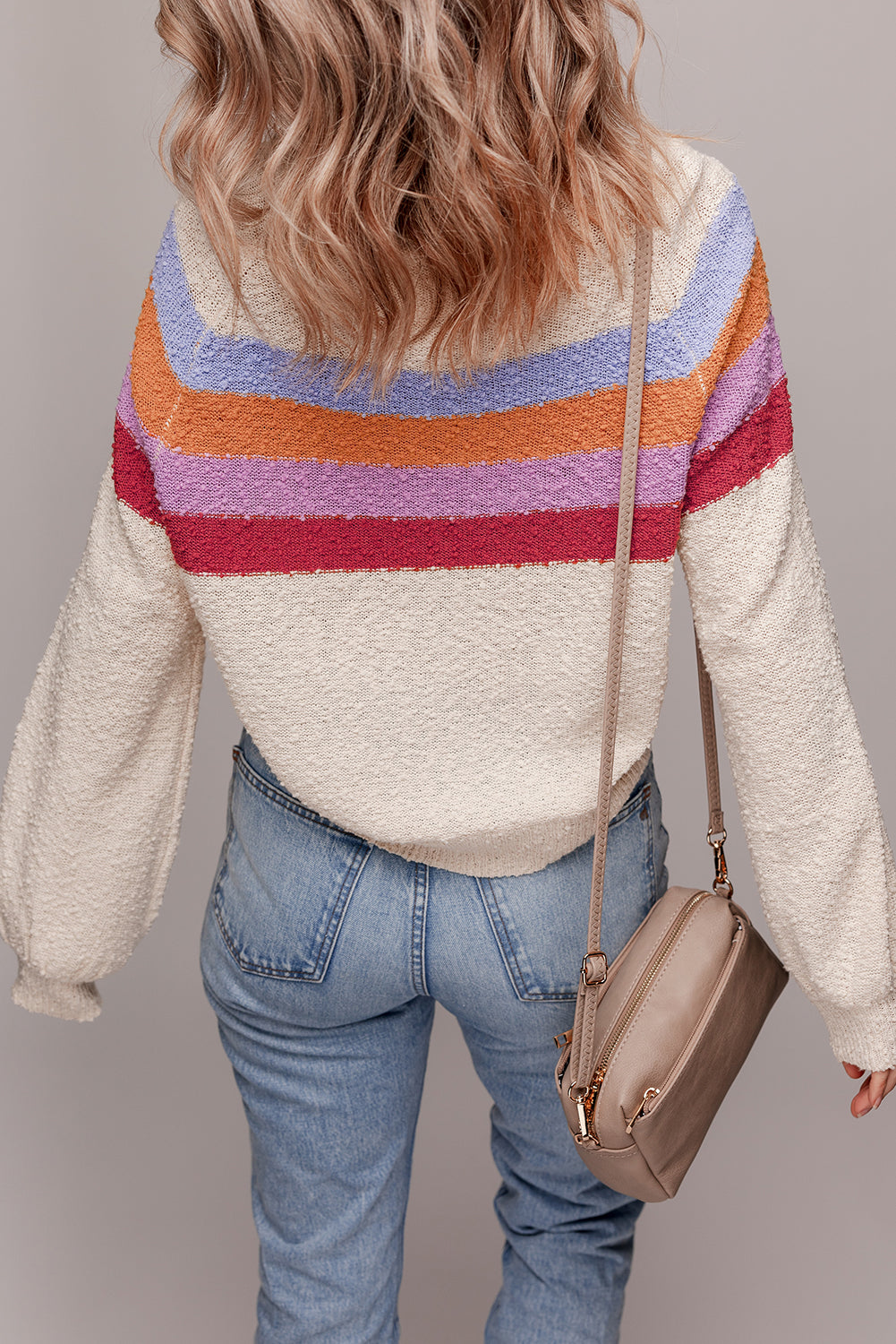 striped color block sweater