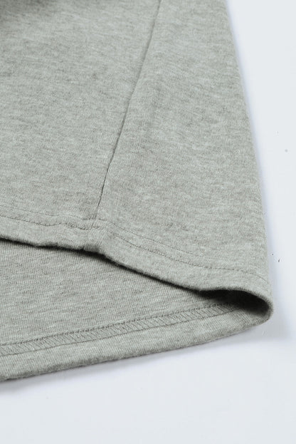 Cozy Gray Patchwork Long Sleeve Top