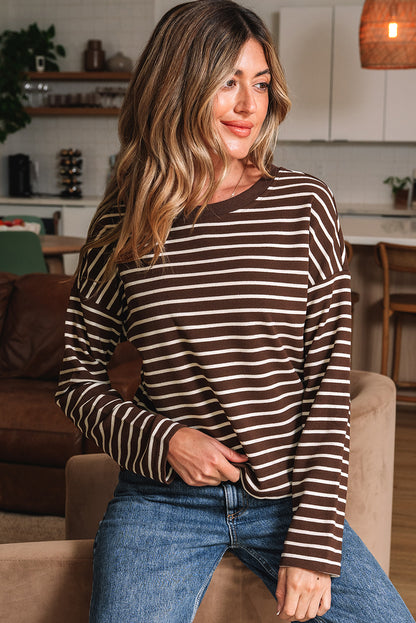 brown stripe t shirt