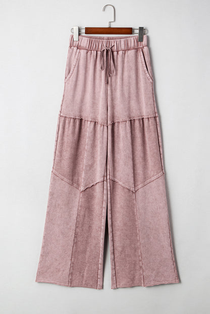 wide leg patchwork pants