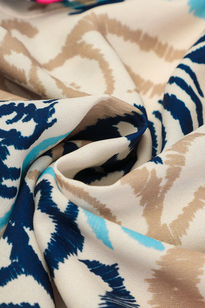 Floral Print Fringed V-neck Mini Dress