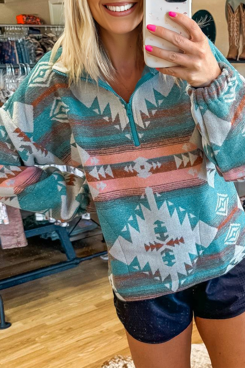 aztec print sweatshirt