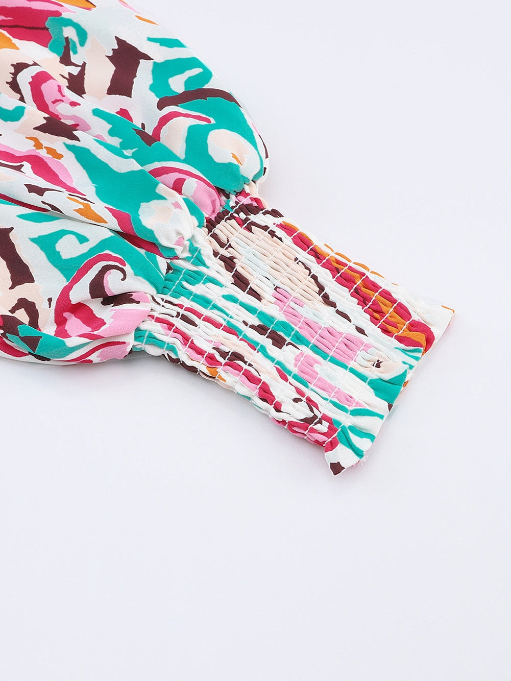 Fiery Red Paisley Lantern Sleeve Blouse