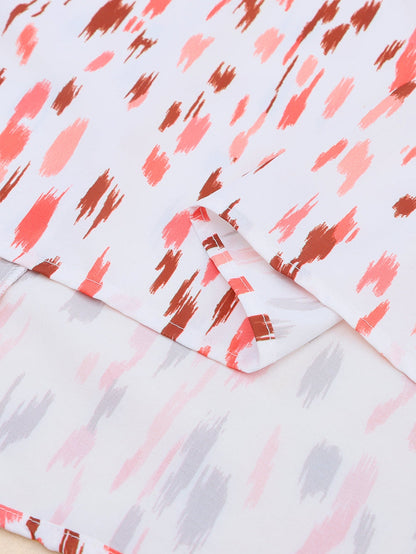 Pink Leopard Print Oversized Dolman Sleeve Plus Size Blouse