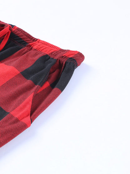 Festive Red Tartan Christmas Graphic Lounge Set