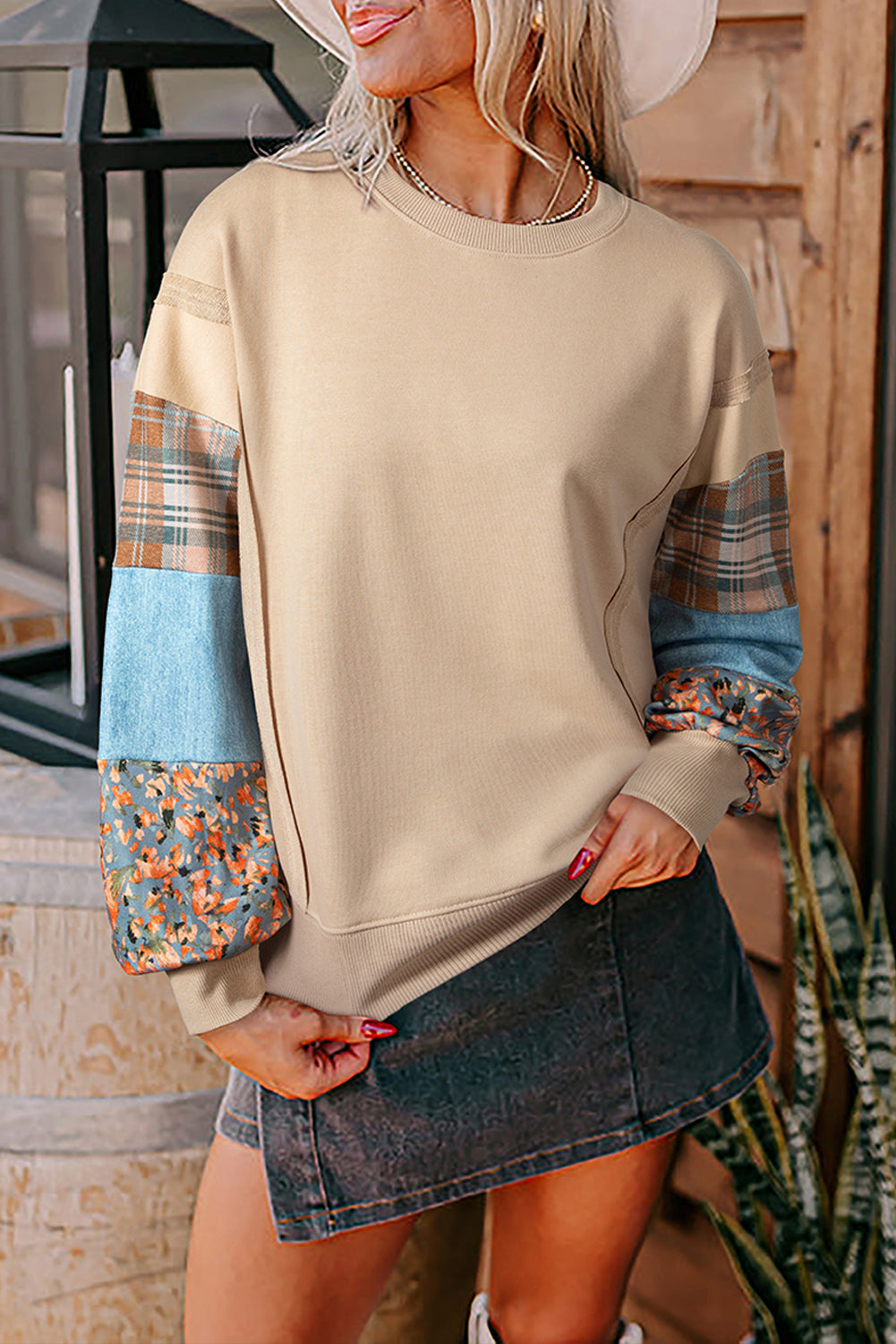 color block patchwork top