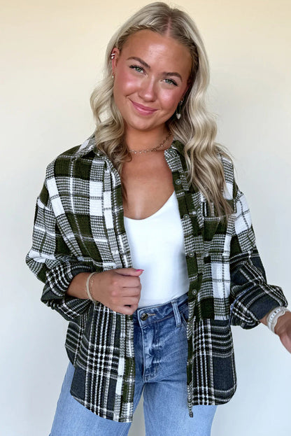plaid print shacket
