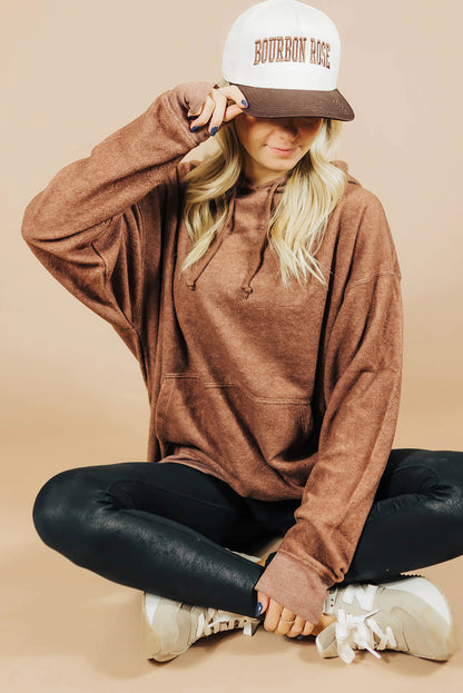 Straw Yellow Oversized Drop Shoulder Casual Hoodie