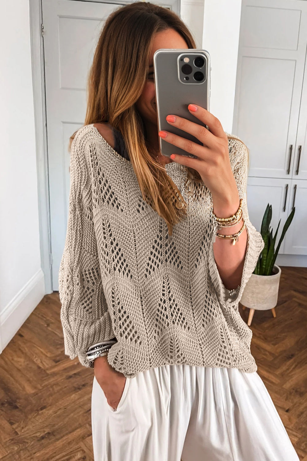 crochet hollow out sweater