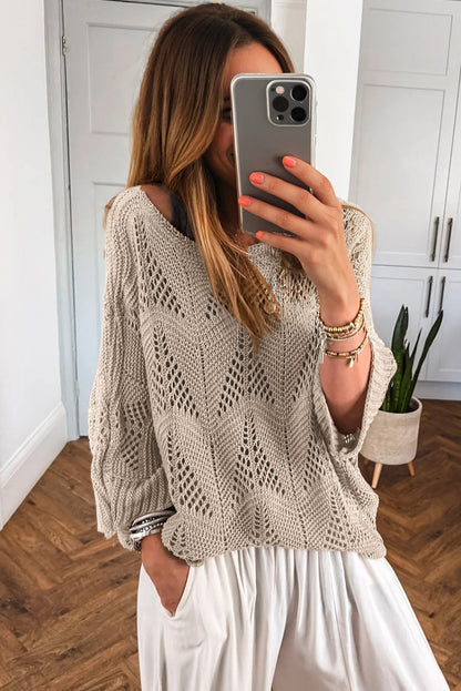 crochet hollow out sweater