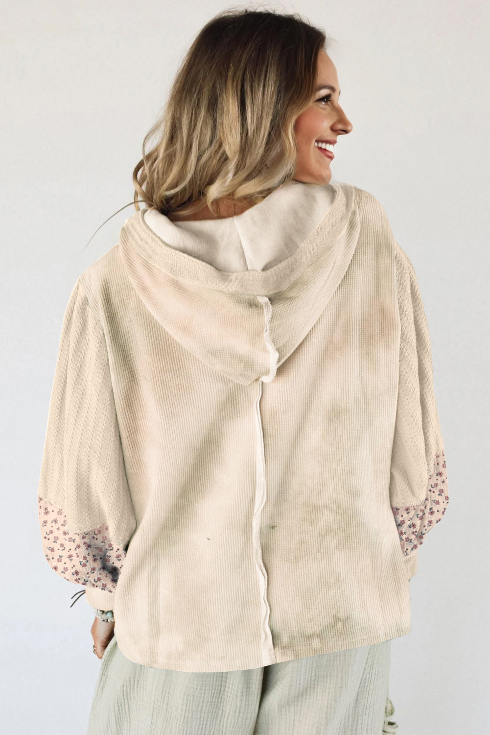 floral patchwork hoodie