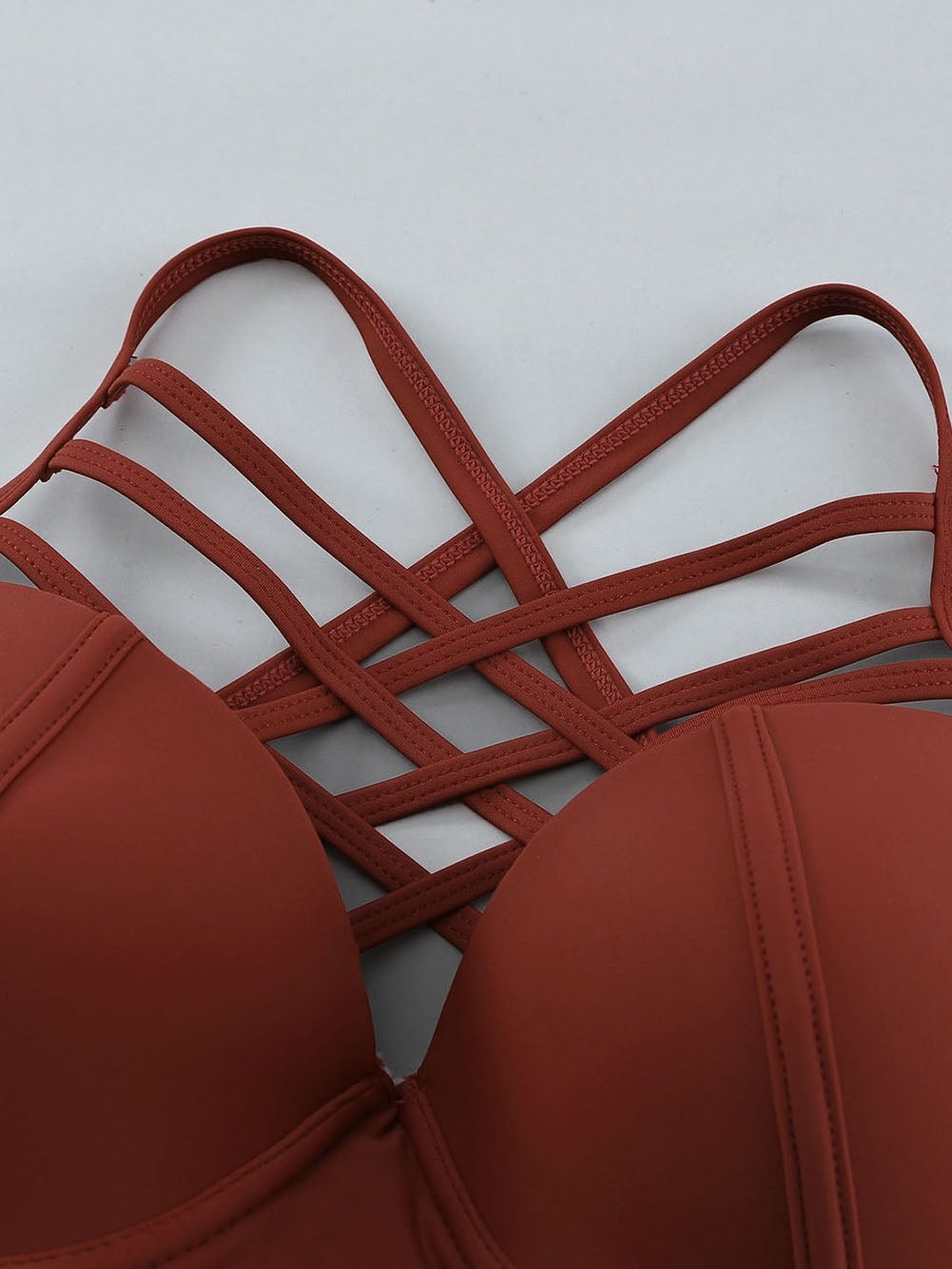 Fiery Red V-Neck High Waist Plus Size Bikini Set