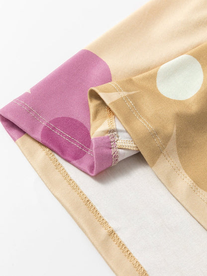 Chic Printed Wave Crew Neck Sleeveless Mini Dress