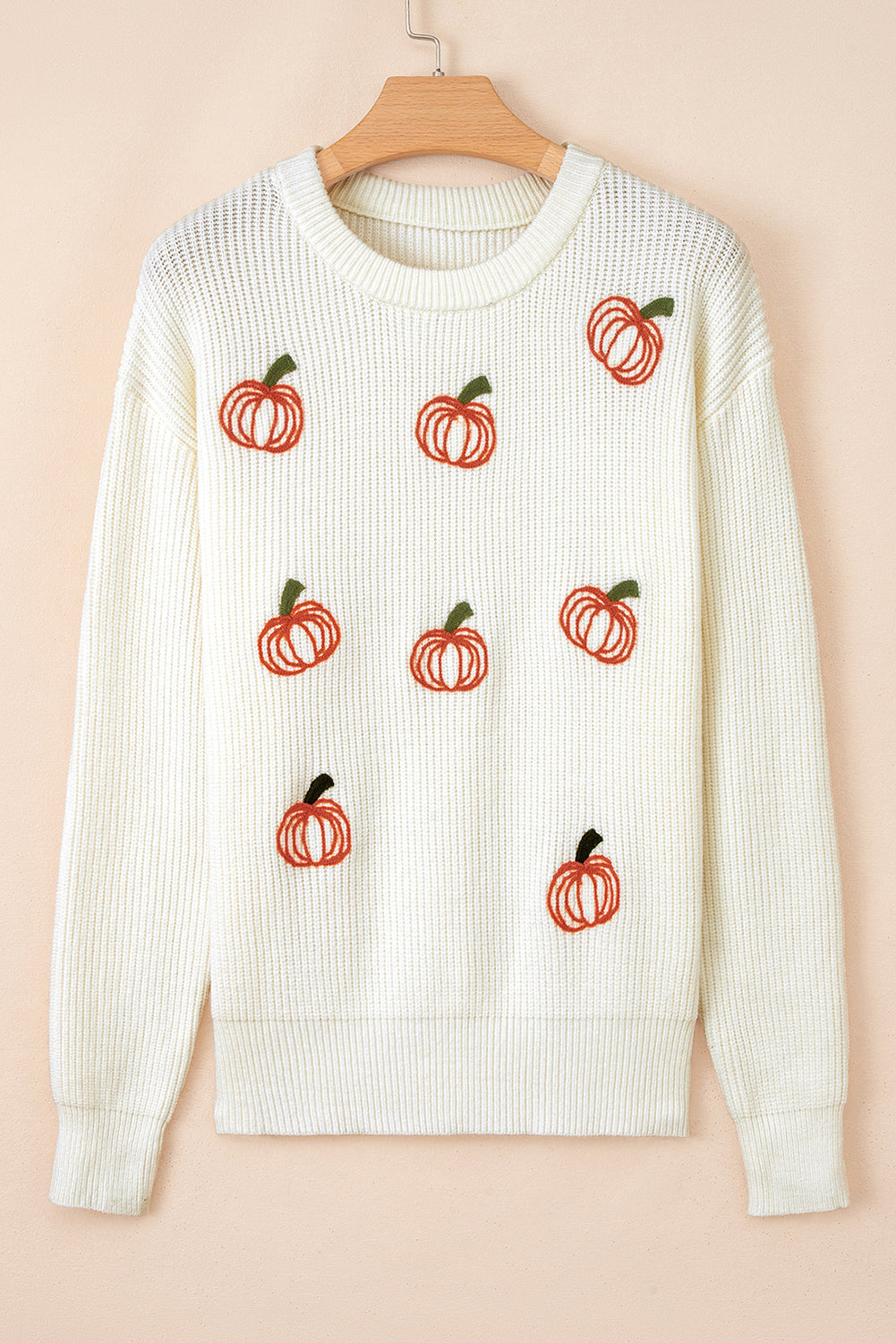 pumpkin embroidered sweater