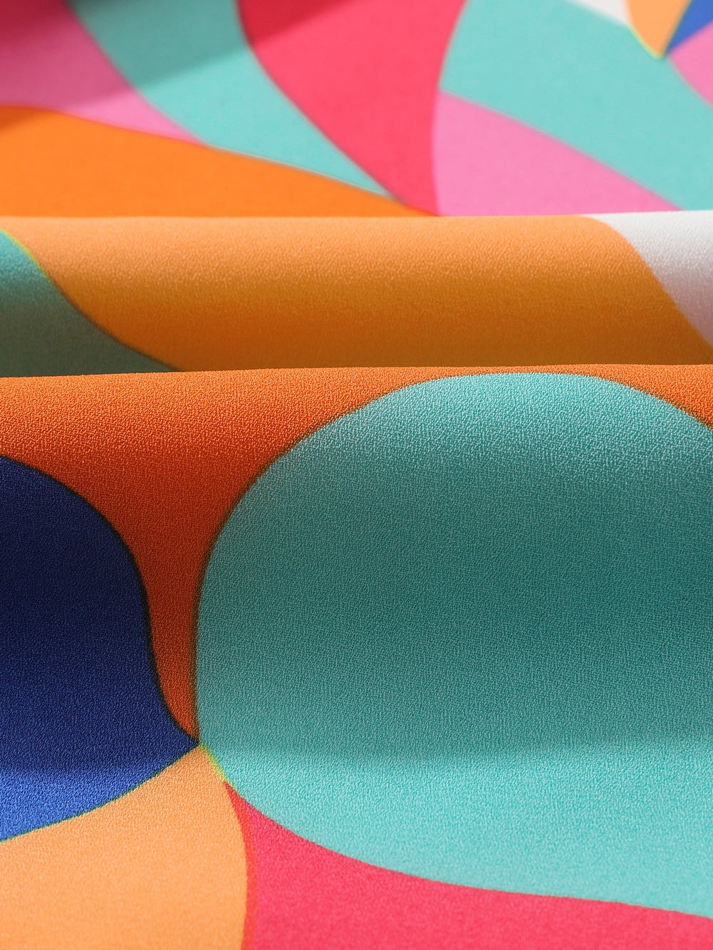 Vibrant Multicolor Abstract Print Plus Size Belted Shift Dress