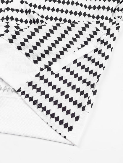 Knitted Striped Henley Oversized Hooded Hoodie