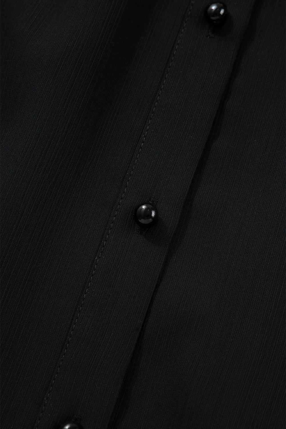 Black Ruffle Balloon Sleeve Chiffon Elegant Plus Size Shirt