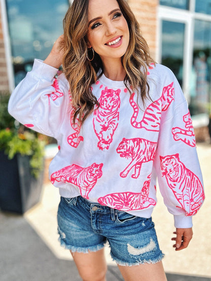 Fierce Pink Leopard Print Sweater