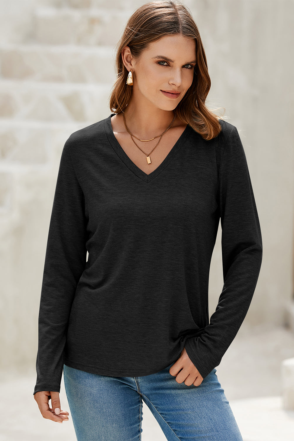 black long sleeve top