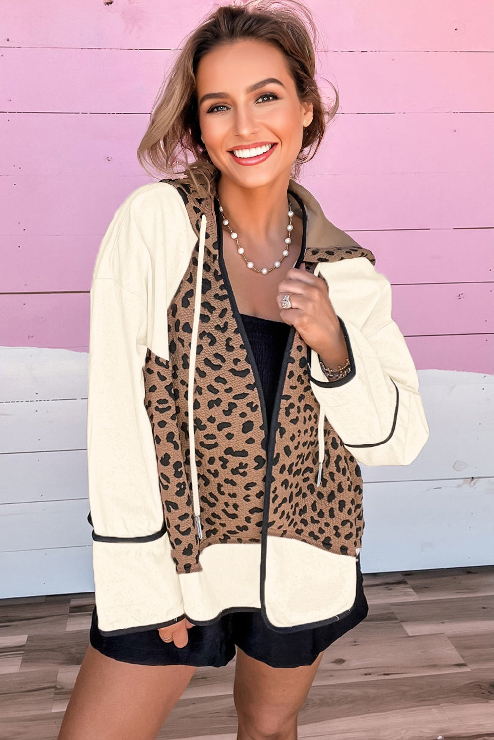 leopard patchwork jacket