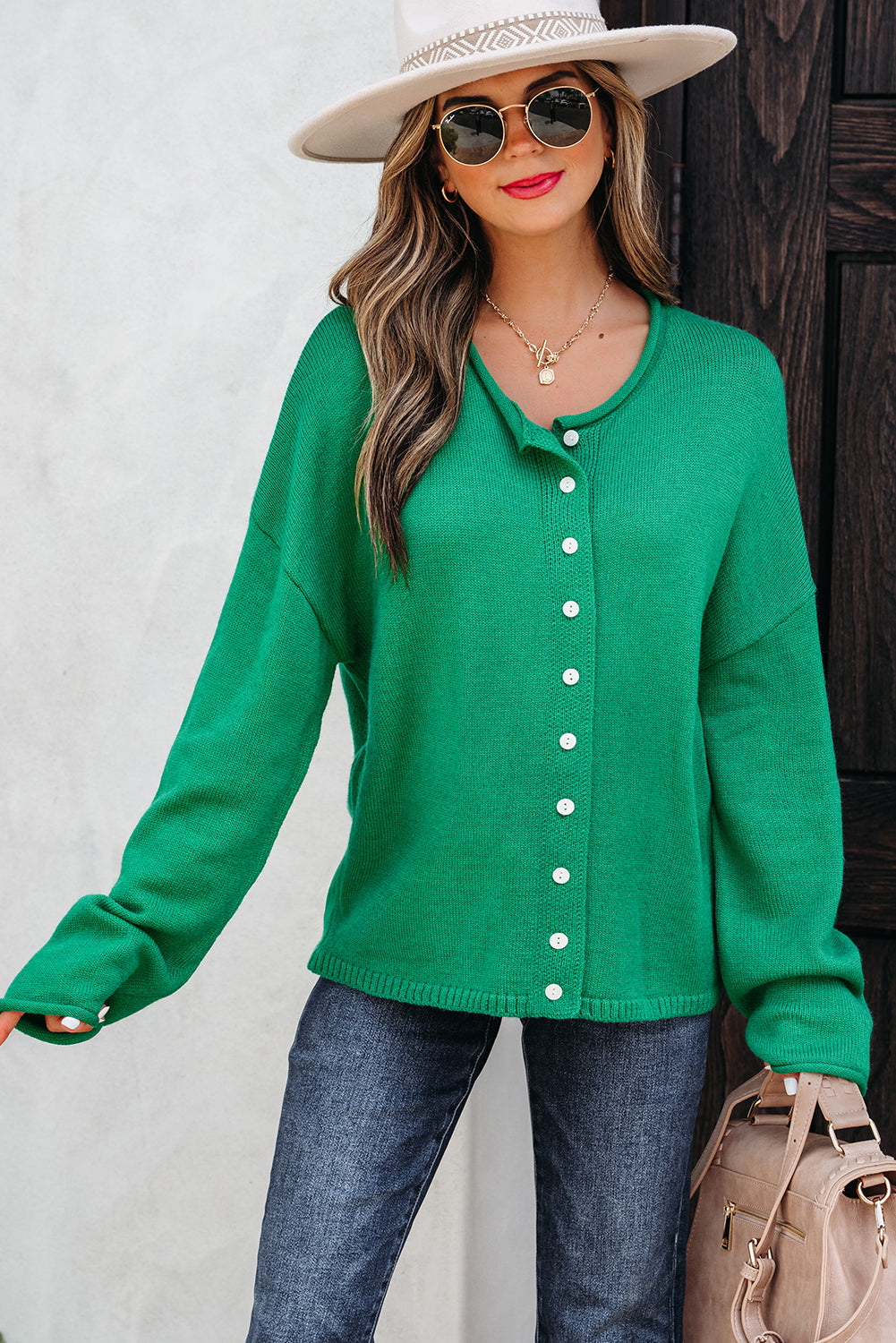 buttoned cardigan