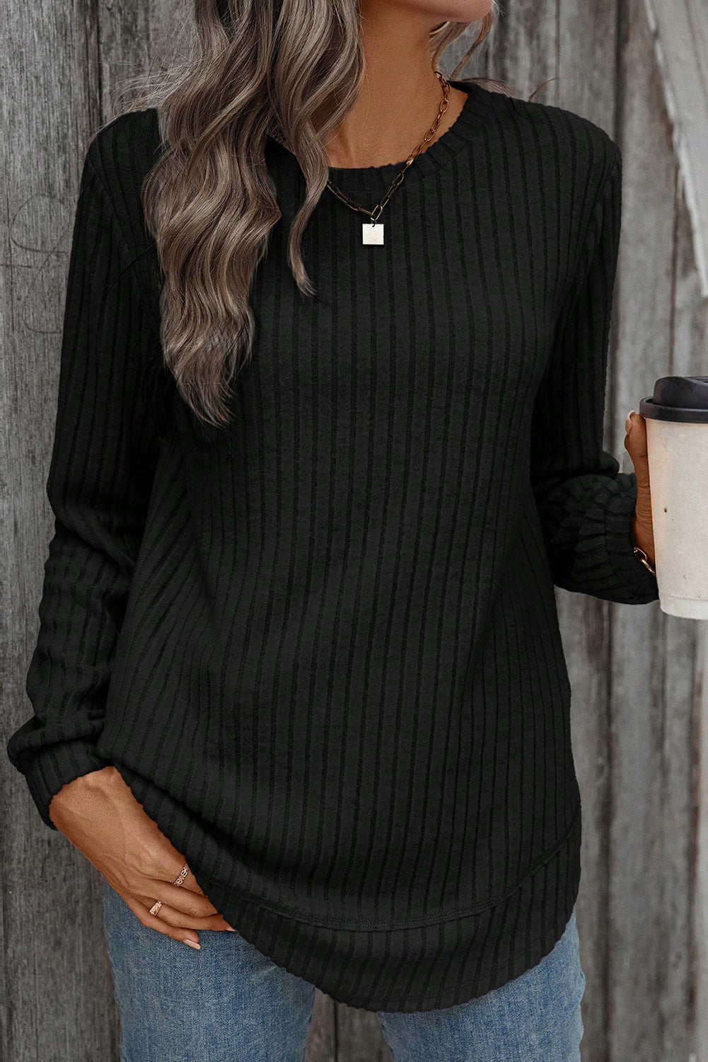 black long sleeve top