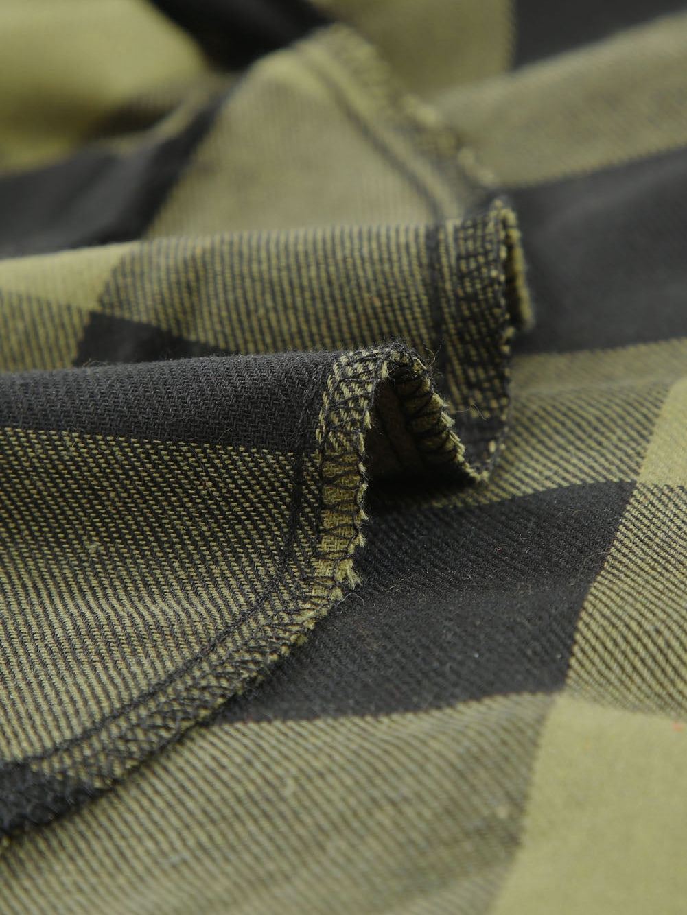 Green Plaid Button-Up Shirt Jacket