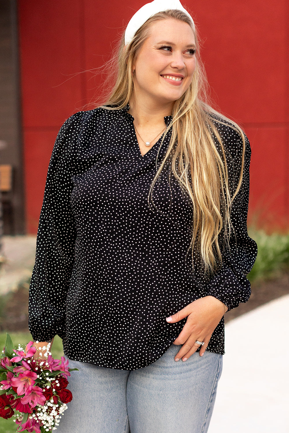 plus size spotty top