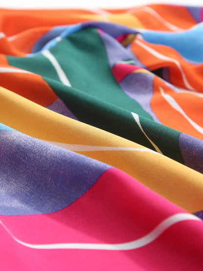 Multicolor Flora Print Plus Size Shirt