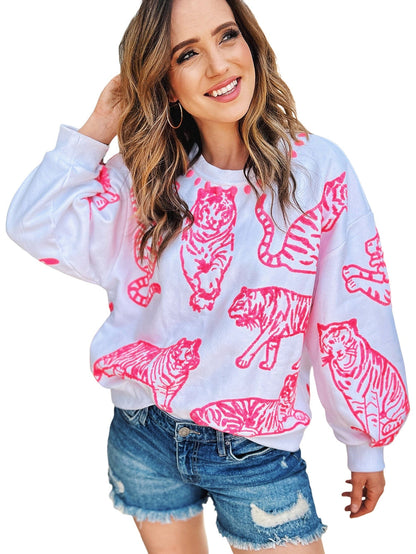 Fierce Pink Leopard Print Sweater