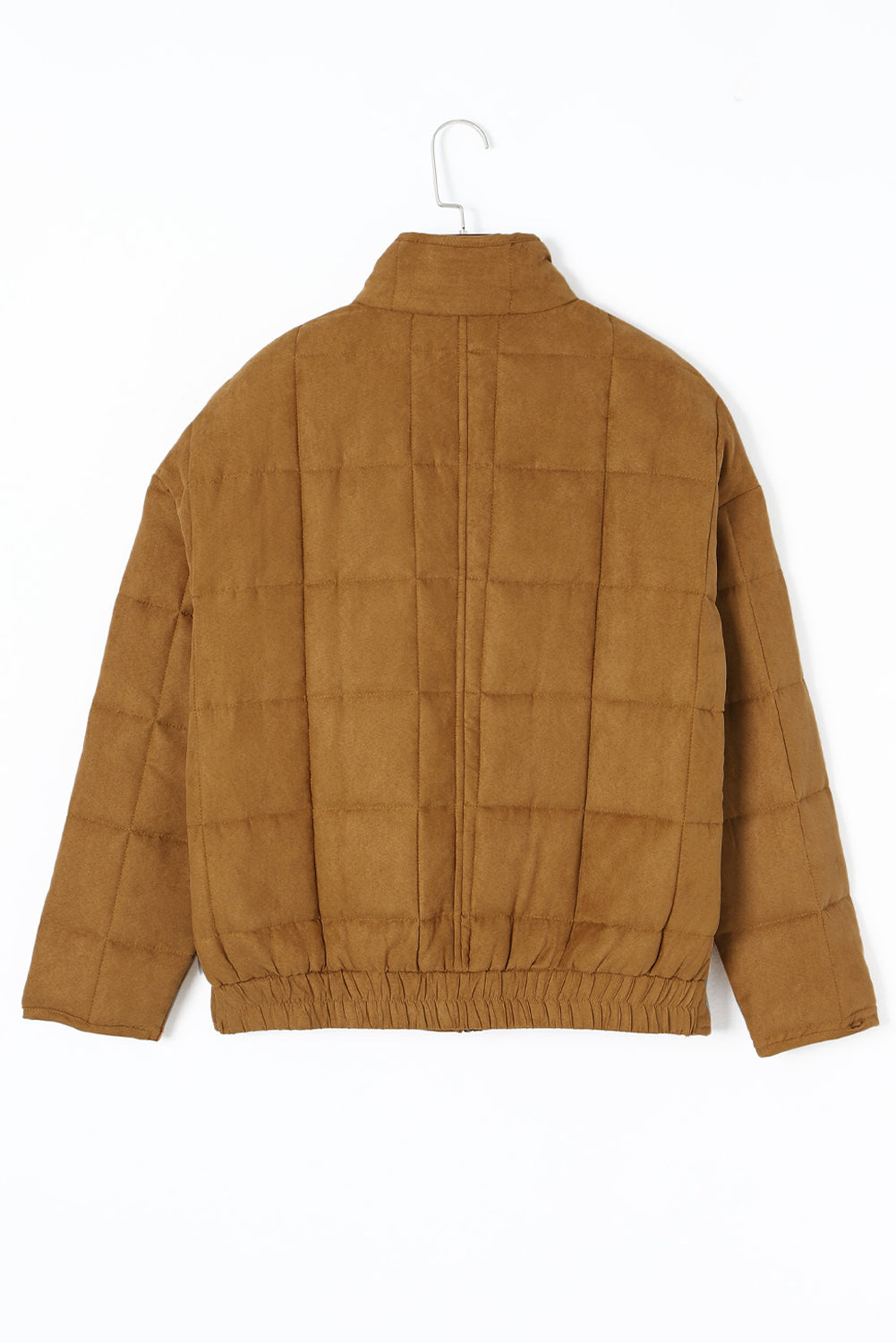 Chestnut Winter Quilted Zip Up Pocketed Jacket