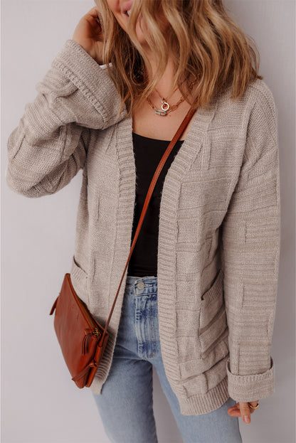 textured knit cardigan