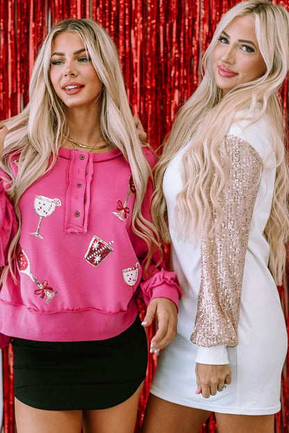 V Neck Irregular Mesh Panel Mini Dress