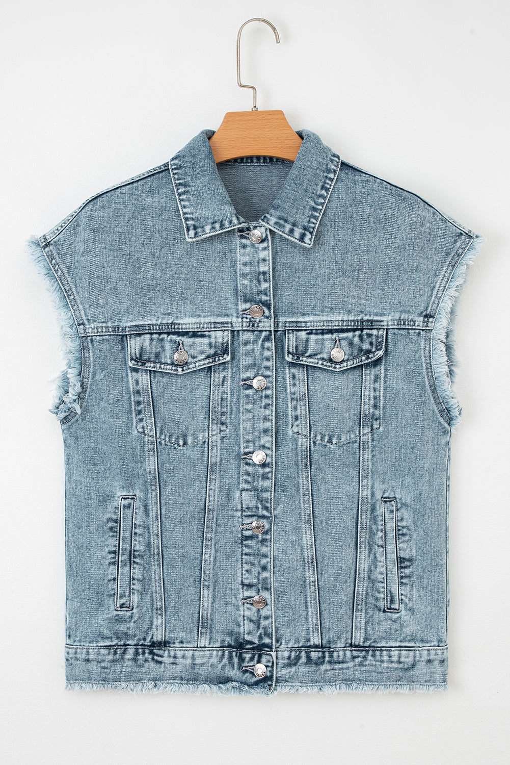 frayed denim vest