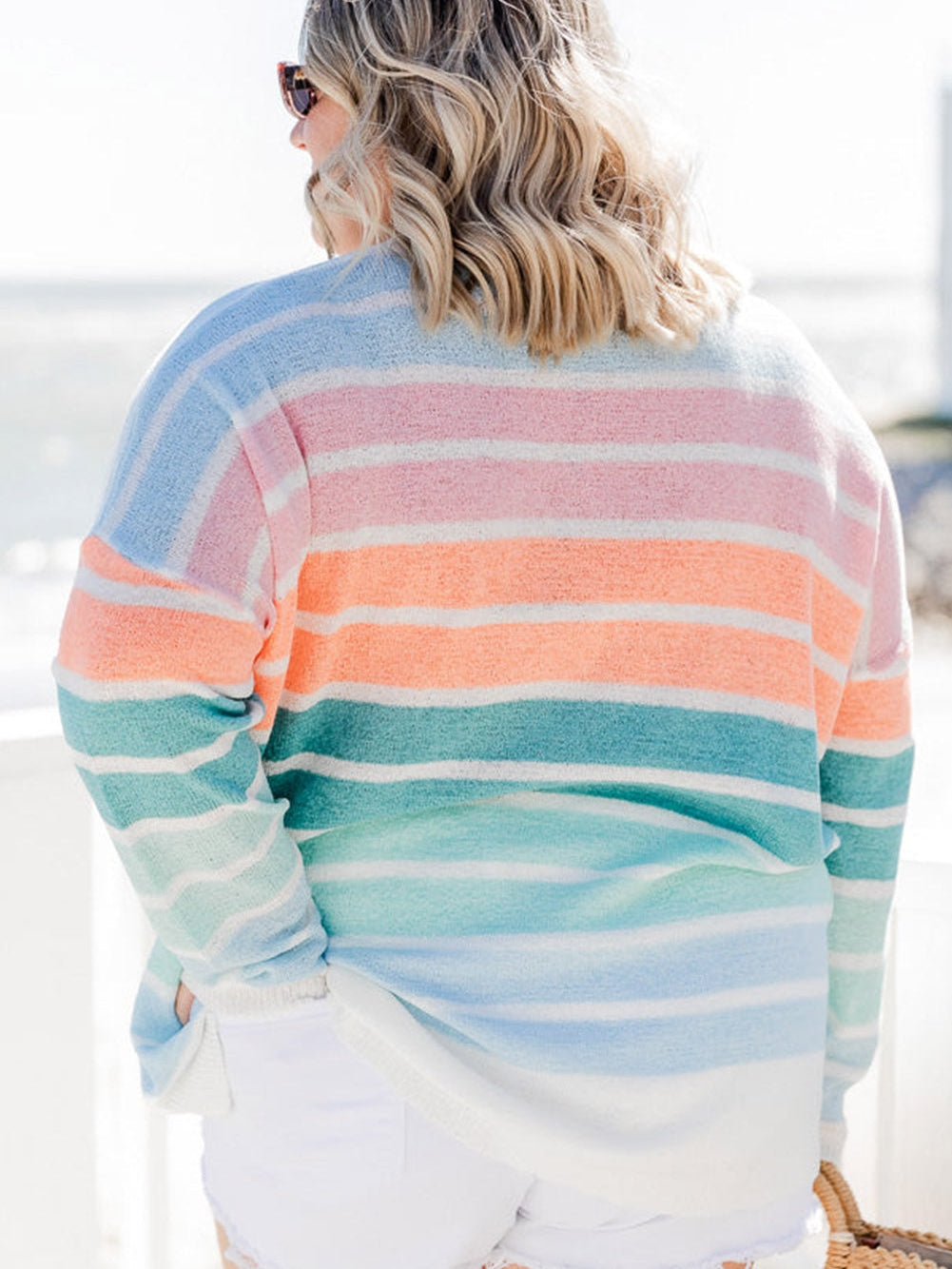 Vibrant Striped Plus Size Sweater for Winter