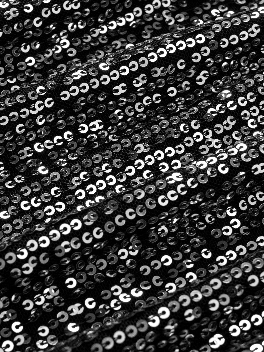 Black Plus Size Sequined Patchwork V Neck Tee