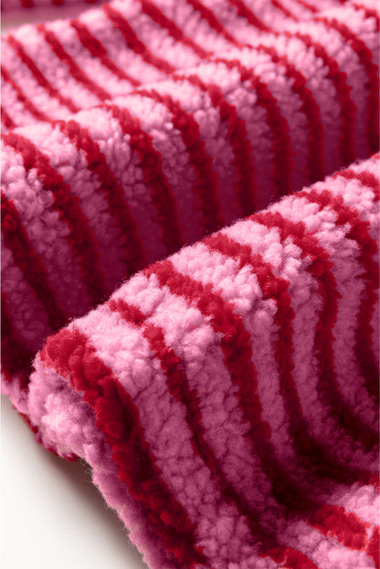 pink stripe sweatshirt