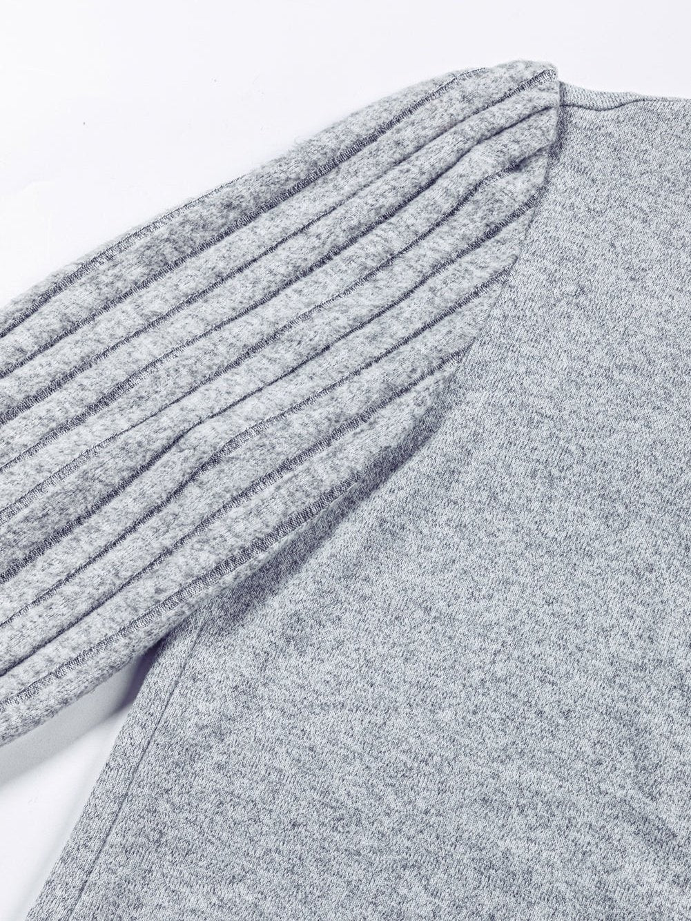 Elegant Gray Bishop Sleeve Knit Top