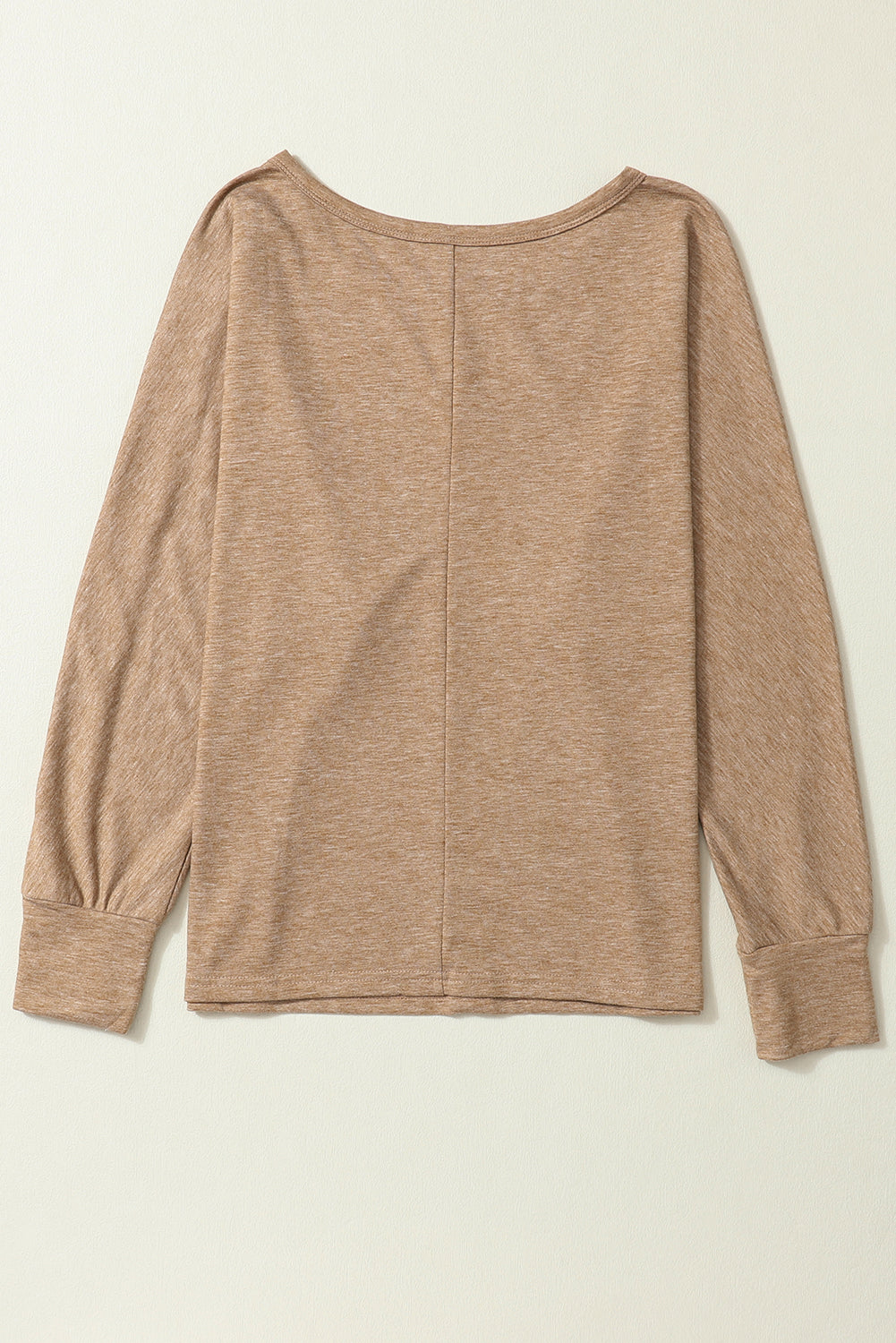Elegant Khaki Dolman Sleeve Top with Button Detail