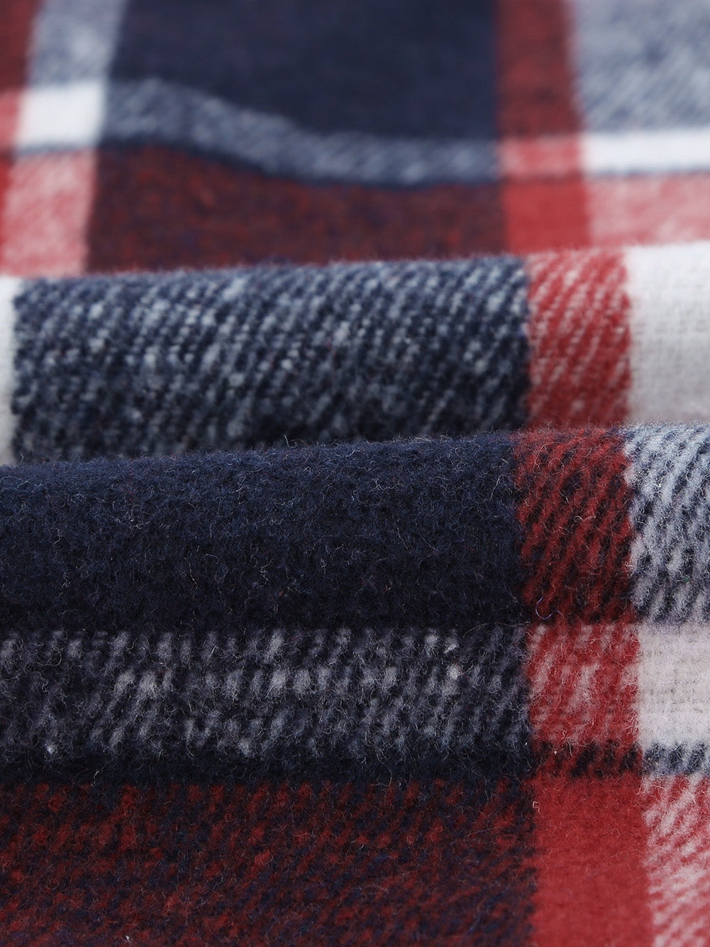 Fiery Orange Plaid Print Button-Up Shirt Jacket