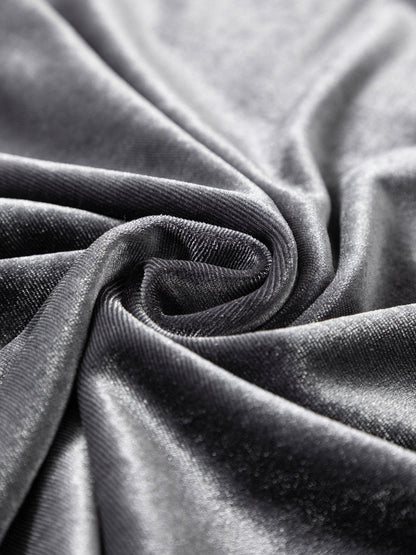 Grey Leopard Velvet Lantern Sleeve Blouse