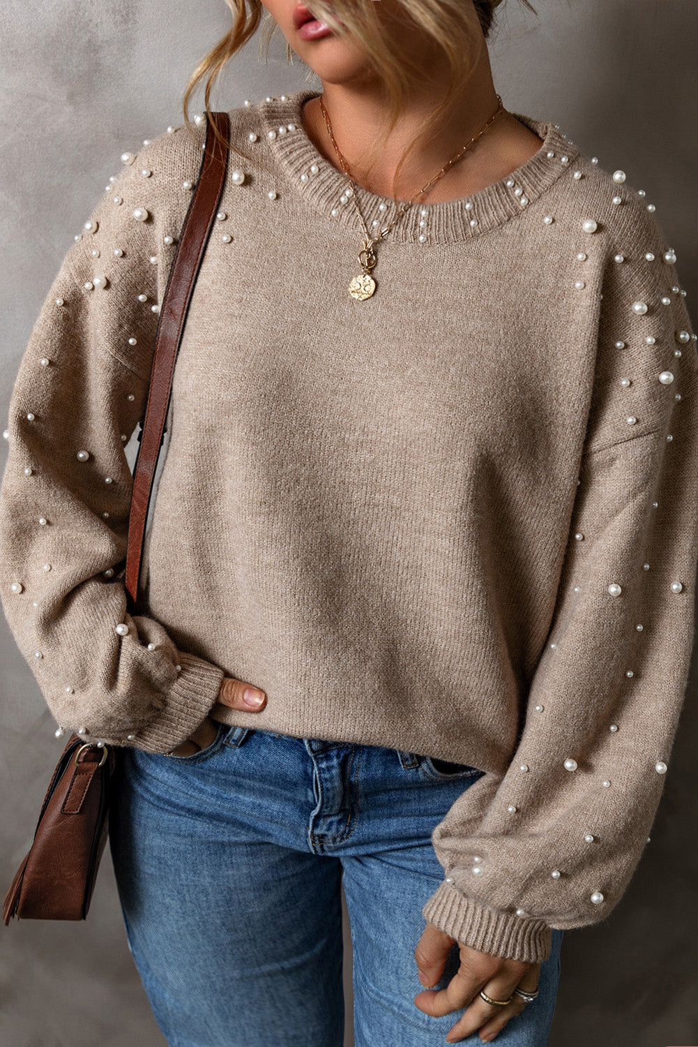 plus size sweater with pearls