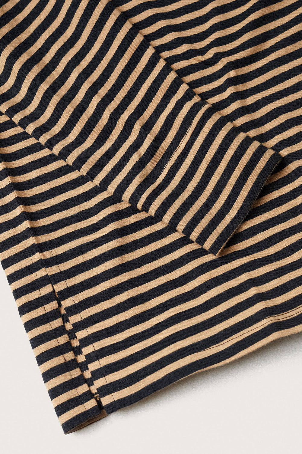 Black Stripe Side Splits Loose Fit Long Sleeve Top