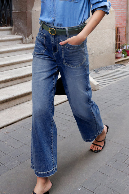 patch pocket jeans
