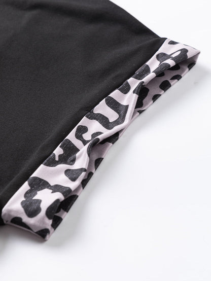 Leopard Print Black Plus Size Tee