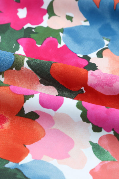 Floral Off Shoulder Ruffle Sleeve Blouse