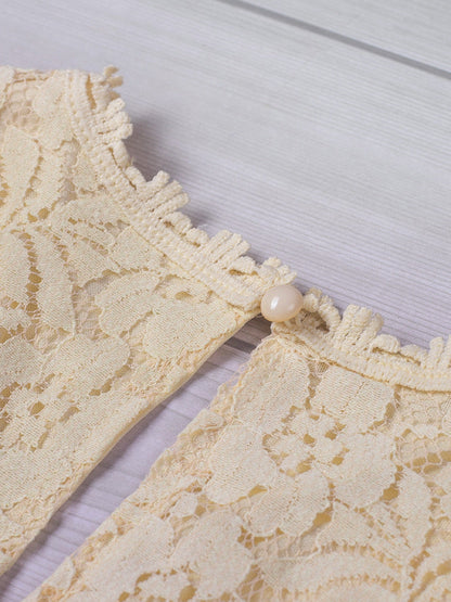 Floral Lace Sleeveless V-Neck Tank Top