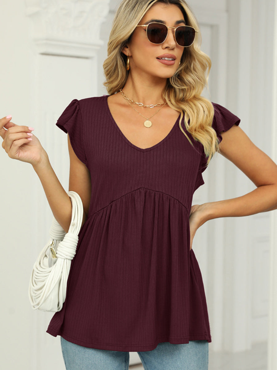 Tops V Neck Sleeveless Solid Color Casual Versatile Tank Top